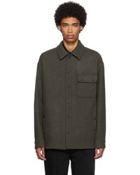 Camicia giacca di lana grigio scuro di Giorgio Armani