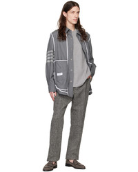 Camicia giacca di lana grigio scuro di Thom Browne