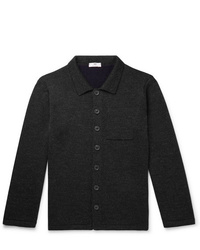 Camicia giacca di lana grigio scuro di Inis Meáin