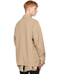 Camicia giacca di lana marrone chiaro di Sulvam