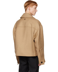Camicia giacca di lana marrone chiaro di Wooyoungmi
