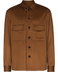 Camicia giacca di lana marrone di Ermenegildo Zegna