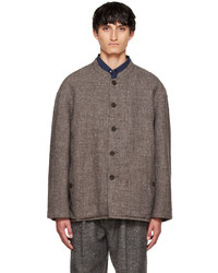 Camicia giacca di lana marrone di Nanamica