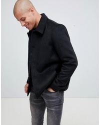 Camicia giacca di lana nera di ASOS DESIGN