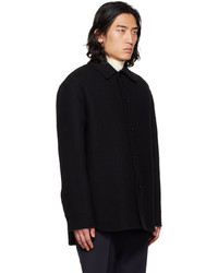 Camicia giacca di lana nera di Jil Sander