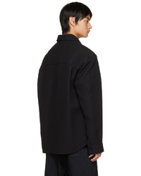 Camicia giacca di lana nera di Balenciaga