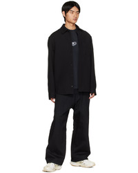 Camicia giacca di lana nera di Balenciaga