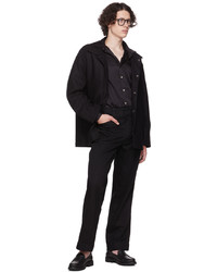 Camicia giacca di lana nera di Factor's