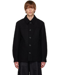 Camicia giacca di lana nera di Dries Van Noten