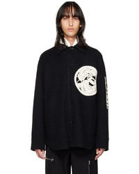 Camicia giacca di lana nera di Jil Sander