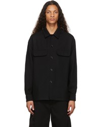 Camicia giacca di lana nera di Lemaire