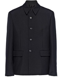 Camicia giacca di lana nera di Prada