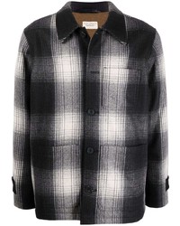 Camicia giacca di lana scozzese nera e bianca di Nudie Jeans