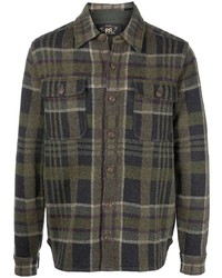 Camicia giacca di lana scozzese verde oliva di Ralph Lauren RRL