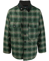 Camicia giacca di lana scozzese verde scuro di FIVE CM