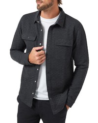 Camicia giacca di lana trapuntata grigio scuro