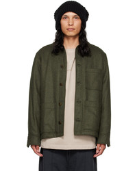 Camicia giacca di lana verde oliva di A.P.C.