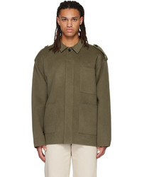 Camicia giacca di lana verde oliva di Acne Studios
