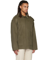 Camicia giacca di lana verde oliva di Acne Studios
