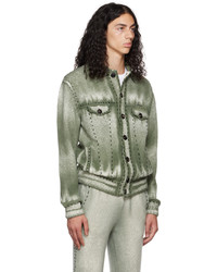Camicia giacca di lana verde oliva di Amiri