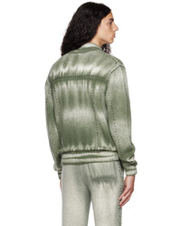 Camicia giacca di lana verde oliva di Amiri