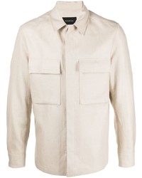 Camicia giacca di lino beige di Ermenegildo Zegna