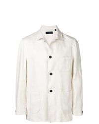 Camicia giacca di lino bianca di Lardini