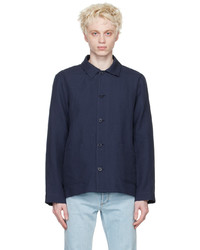 Camicia giacca di lino blu scuro di A.P.C.