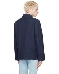 Camicia giacca di lino blu scuro di A.P.C.