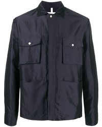 Camicia giacca di lino blu scuro di Soulland