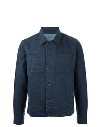 Camicia giacca di lino blu scuro di Venroy