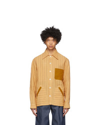 Camicia giacca di lino gialla