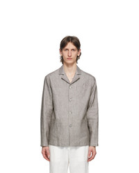 Camicia giacca di lino grigia
