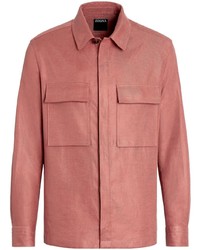 Camicia giacca di lino rossa di Zegna