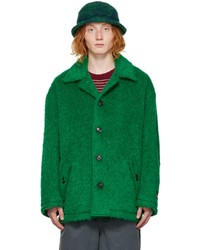 Camicia giacca di pelliccia verde di Marni
