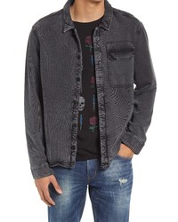 Camicia giacca di pile grigio scuro