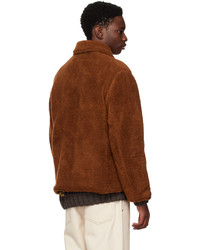 Camicia giacca di pile marrone di YMC
