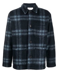 Camicia giacca di pile scozzese blu scuro di Universal Works