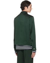 Camicia giacca di raso verde scuro di AMI Alexandre Mattiussi