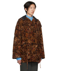 Camicia giacca di velluto a coste a fiori bordeaux di Acne Studios