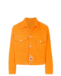 Camicia giacca di velluto a coste arancione