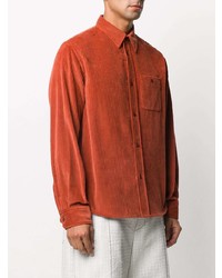 Camicia giacca di velluto a coste arancione di Kenzo
