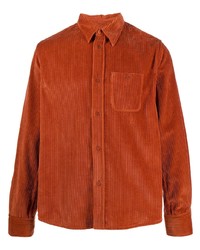 Camicia giacca di velluto a coste arancione di Kenzo