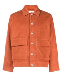 Camicia giacca di velluto a coste arancione di Pop Trading Company