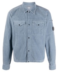 Camicia giacca di velluto a coste azzurra di C.P. Company