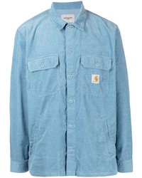 Camicia giacca di velluto a coste azzurra di Carhartt WIP