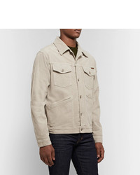 Camicia giacca di velluto a coste beige di Tom Ford