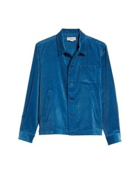 Camicia giacca di velluto a coste blu