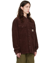 Camicia giacca di velluto a coste marrone scuro di CARHARTT WORK IN PROGRESS