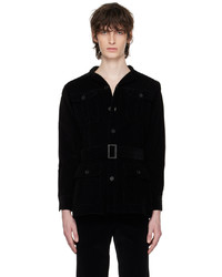 Camicia giacca di velluto a coste nera di 73 London